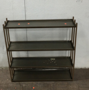 37 X 34&rdquo; Vintage Mid Century Modern Metal Shelving Unit