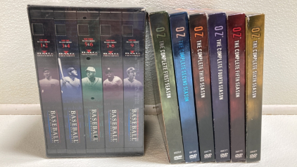 5-VHS Set of Ken Burns Baseball Documentary, Complete DVD Series of Oz