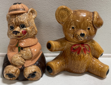(2) Teddy Bear Cookie Jars