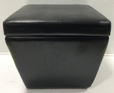 Black Leather Ottoman