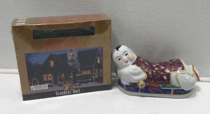 Indoor-Outdoor Light Set, Chinese Baby Statue
