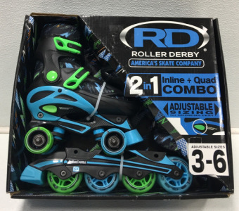 2 In 1 Inline + Quad Boys Roller Blades