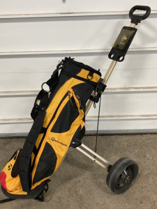 Lightweight Golf Caddy Cart and TaylorMade Caddy Bag