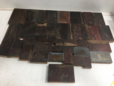 (40+) Vintage 1950&rsquo;s Copper Printing Press Blocks