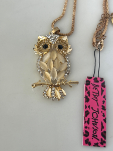 Betsey Johnson Gold-Tone Owl Pendant Necklace