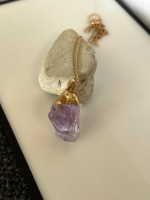 Amethyst Pendant Gold-Tone Necklace