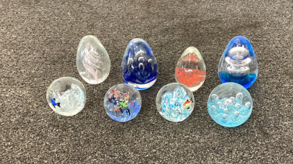 8 Glass Paper Weights