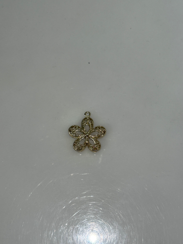 Gold-Tone Hollow Flower Pendant