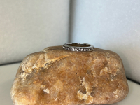 Silver Plated Band Ring with Clear Stones