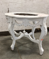 Small White Oval Wooden Table - 3