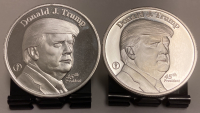 (2) One Troy Ounce 999 Fine Silver Trump Rounds— Verified Authentic