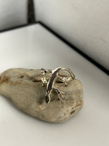 Silver Plated Gecko Ring