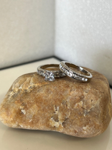 Gorgeous Silver Plated Ring with Square Stones