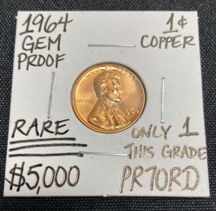 1964 PR70RD RARE Gem Proof Copper Penny