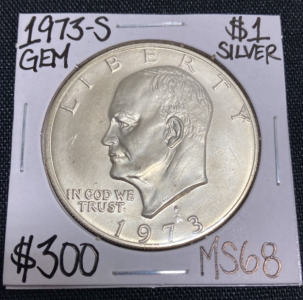 1973-S MS68 Silver Gem Ike Dollar