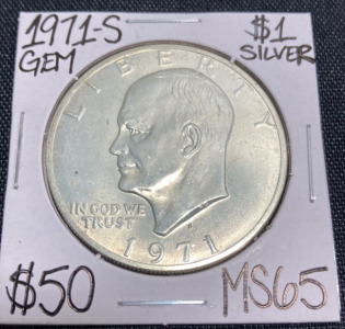 1971-S MS65 Silver Gem Ike Dollar