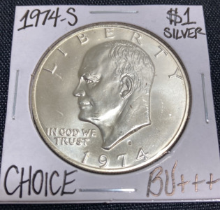 1974-S Choice BU+++ Silver Ike Dollar