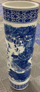 Large Blue and White Asian Floor Vase
