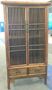 Vintage Wood Cage Style Wardrobe