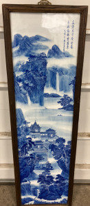 Blue and White Chinese Porcelain Panel
