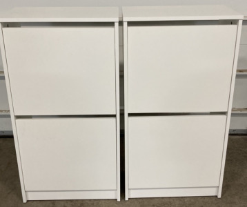 (2) Matching White Storage Cubbies