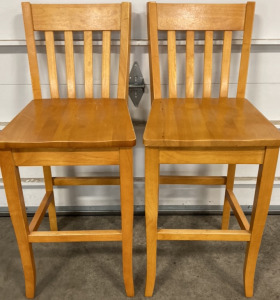 (2) Matching Wood Bar Chairs