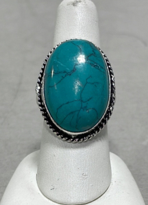 (1) Silver & Turquoise .925 Ladies Ring Size 9