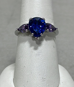 (1) Amethyst & Sapphire .925 Ladies Ring Size 8