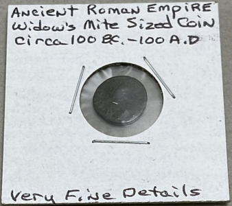 (1) Anchient Romean Empire Widows Mite Sized Coin Circa 100B.C. - 100A.D.