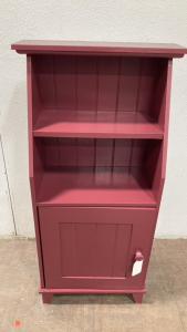 Small Painted Maroon Cabinet/Shelf