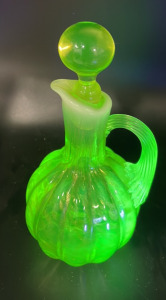 Uranium Vintage Depression Glass Cruet Decanter