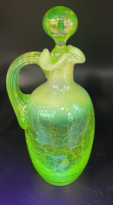 Uranium Vintage Depression Glass Cruet Decanter