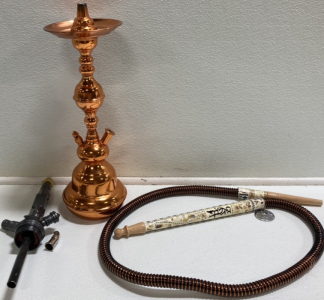 Copper Colored Hookah and Accessories