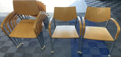 (7) Wood Waiting Room Chairs