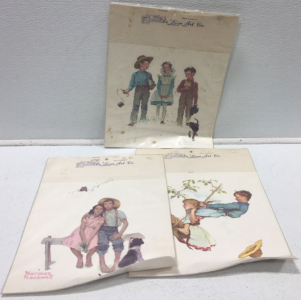 (3) Normal Rockwell Paintings