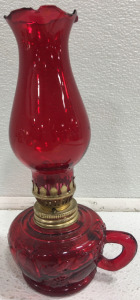 Beautiful Red Oil Lamp 8”