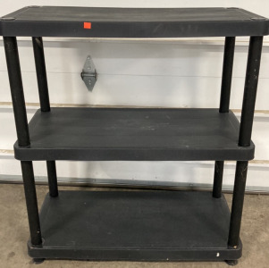 Black Plastic 3-Shelf Unit