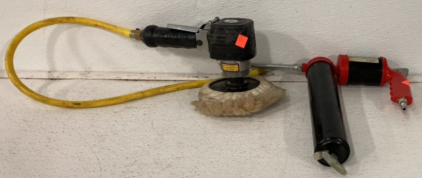 (1) AllTrade Air Grease Gun, (1) Central Pneumatic D.A Sander
