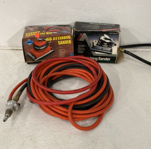 (1) Cummins Air Jitterbug Sander, (1) AllTrade Air Finishing Sander, (1) 1/4&rsquo;&rsquo; Pressure Washer Hose