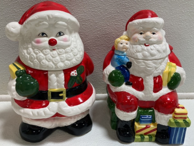 (2) Santa Cookie Jars