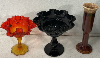(3) Vintage Handmade Unique Glass Chalices