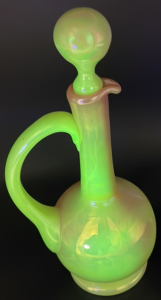 Strawberry Pearl Uranium Vintage Depression Glass Cruet Decanter