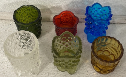 (6) Unique Vintage Glass Shot Glasses