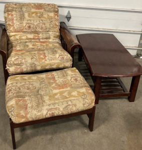 Matching Futon Chair Lounger, Ottoman and Coffee Table