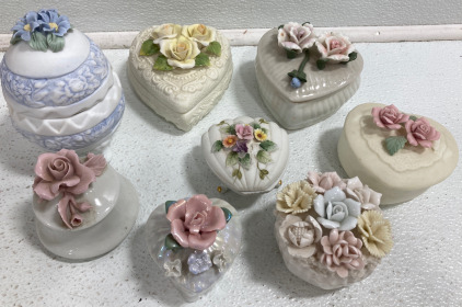 (8) Ceramic Trinket Boxes