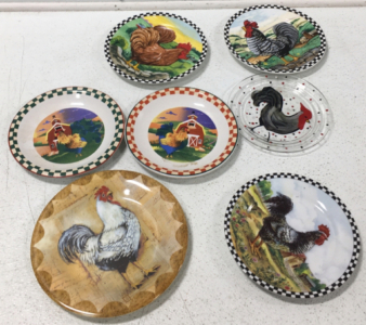 (7) Different Home Decorative rooster Plates