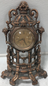 Large 14&rdquo; Tall Art Nouveau Decorative Copper Mantel Clock Frame