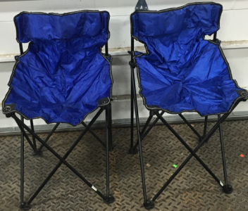 (2) Tetragon Blue Folding Camping Chairs