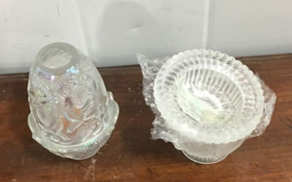(2) Very Unique Glass Candel Holders