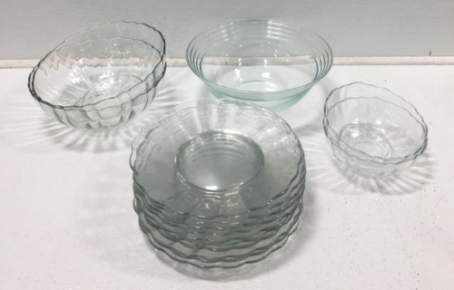 (15) Pc Clear Glass Dish Set